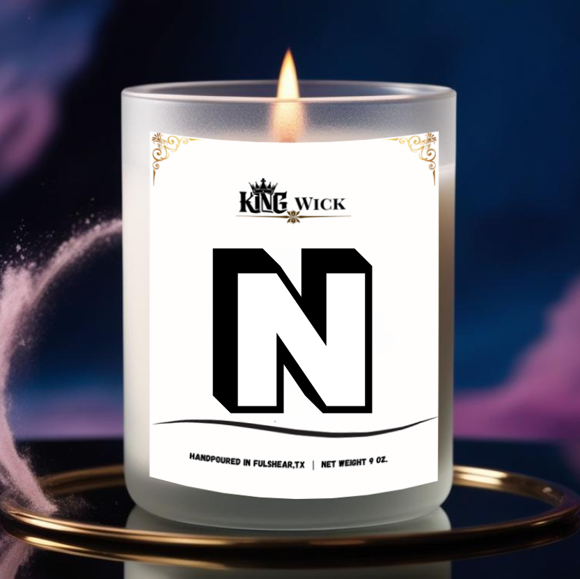 "Letter N" Masculine Scented Candle