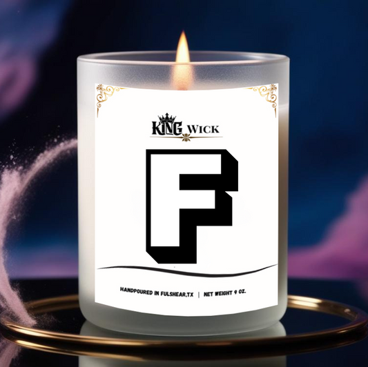 "Letter F" Masculine Scented Candle