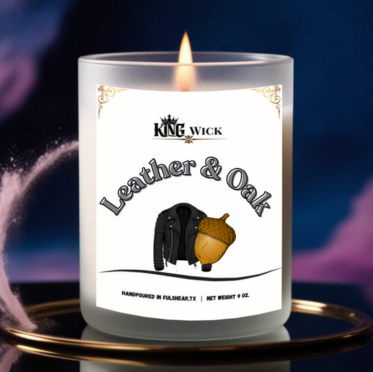 "Leather & Oak " Masculine Scented Candle