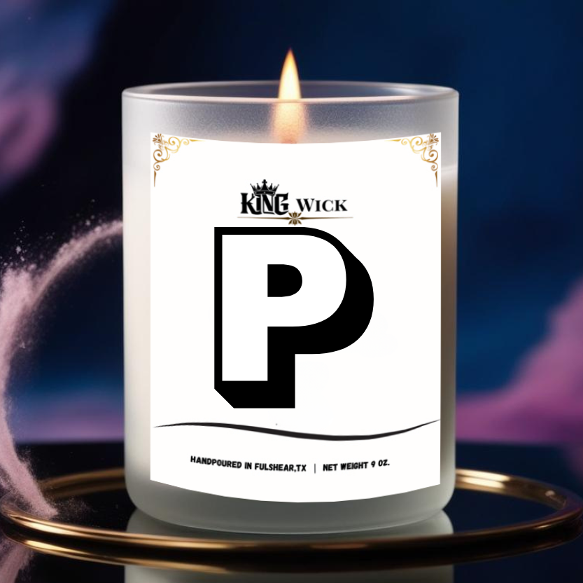 "Letter P" Masculine Scented Candle