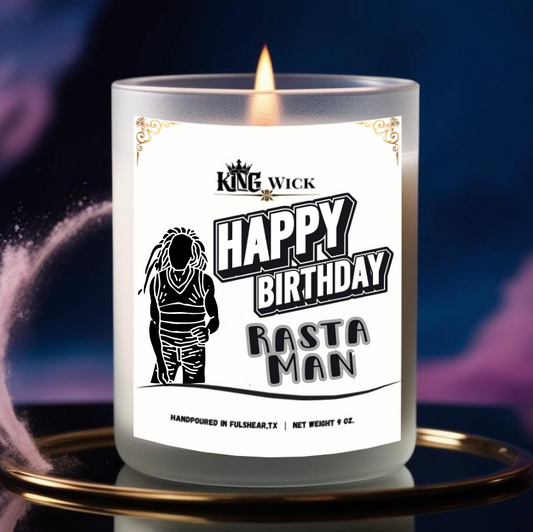 "Happy Birthday Rasta Man" Scented Candle