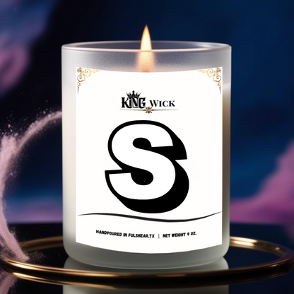 "Letter S" Masculine Scented Candle